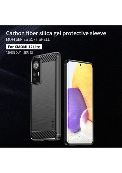 Xiaomi Için 12 Lite 5g Fırçalanmış Yüzey Anti-Fingerprint Tpu Arka Kapak Karbon Fiber Telefon Kılıfı Black (Yurt Dışından) modelleri