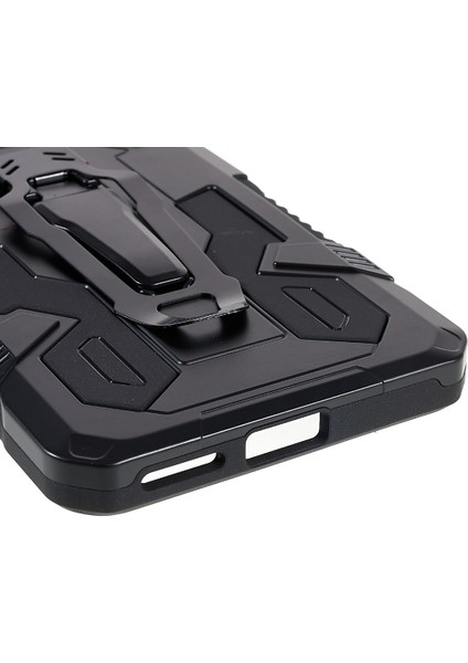 Mechwarrior Xiaomi Için Poco X4 Pro 5g Giyim Dirençli Damla Damla Damlı Yumuşak Tpu Sert Pc Sert Zırh Kılıfı Back Kickstand Telefon Shell-Black (Yurt Dışından)