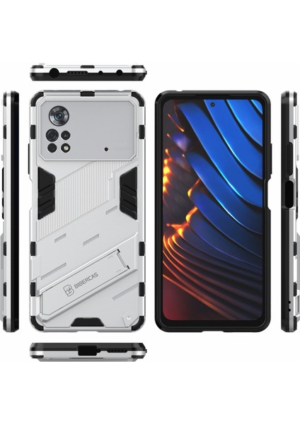 Xiaomi Poco X4 Pro 5g Çift Katmanlı Tasarım Tpu+Pc Case Kickstand Heavy Hizmet Zırhı Kapak-Beyaz (Yurt Dışından) indirimleri