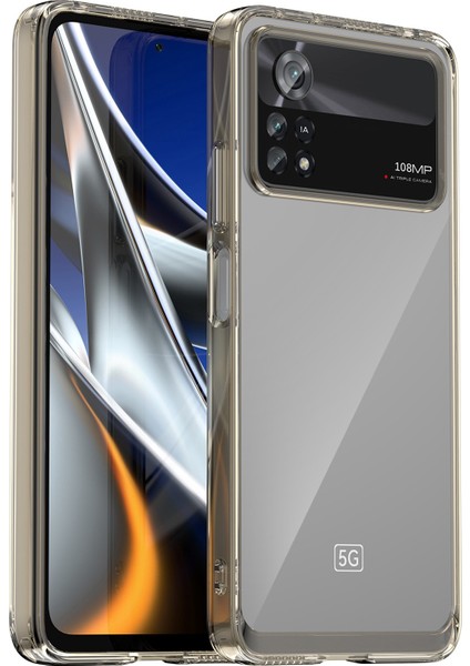 Xiaomi Poco X4 Pro 5g Sabit Akrilik Yumuşak Tpu Kasası Bağımsız Düğmeler-Tesisat Gri ile Şeffaf Telefon Kapağı (Yurt Dışından)