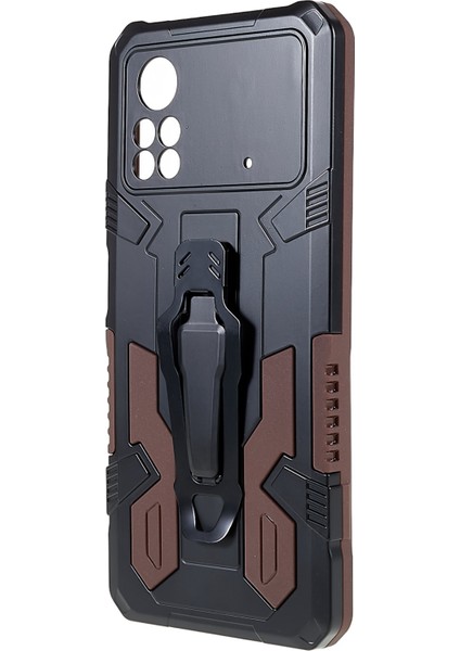 Mechwarrior Xiaomi Için Poco X4 Pro 5g Giyim Dirençli Damla Damla Damla Damlı Tpu Sert Pc Sert Zırh Kılıfı Geri Klip Kickstand Telefon Kabuk Kablosu (Yurt Dışından) fiyatları