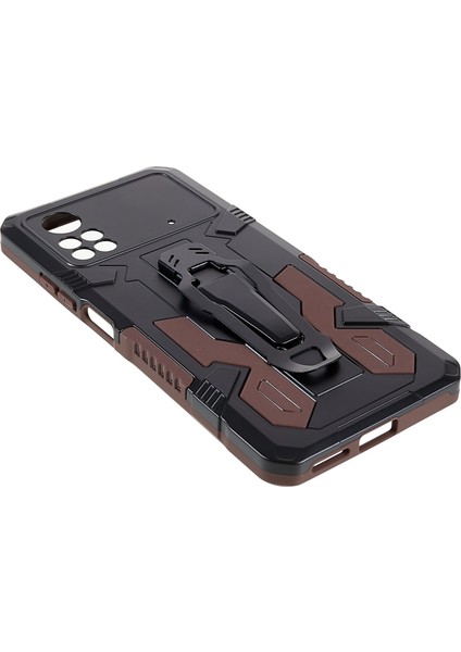 Mechwarrior Xiaomi Için Poco X4 Pro 5g Giyim Dirençli Damla Damla Damla Damlı Tpu Sert Pc Sert Zırh Kılıfı Geri Klip Kickstand Telefon Kabuk Kablosu (Yurt Dışından) fırsatları