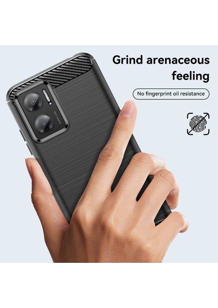 Xiaomi Redmi Için Not 11E 5g/redmi 10 5g/10 Prime+ 5g Karbon Fiber Doku Telefon Kılıfı Fırçalanmış Yüzey 1.8mm Tpu Çizgiye Dönüşüm Anti Koruyucu Kapak Black (Yurt Dışından)