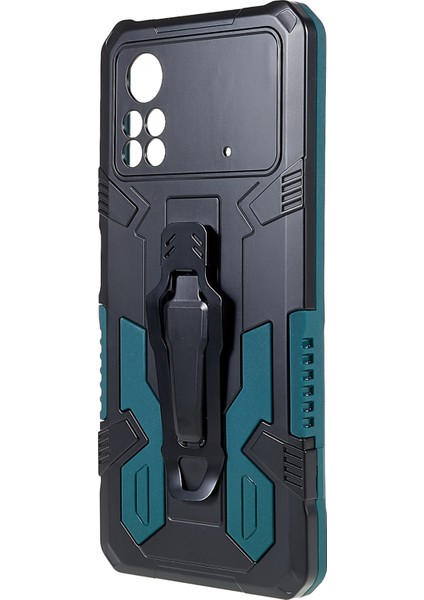 Mechwarrior Xiaomi Için Poco X4 Pro 5g Giyim Dirençli Damla Damla Damlı Yumuşak Tpu Sert Pc Sert Zırh Kılıfı Geri Klip Kickstand Telefon Kabuk Yeşili (Yurt Dışından) fiyatları