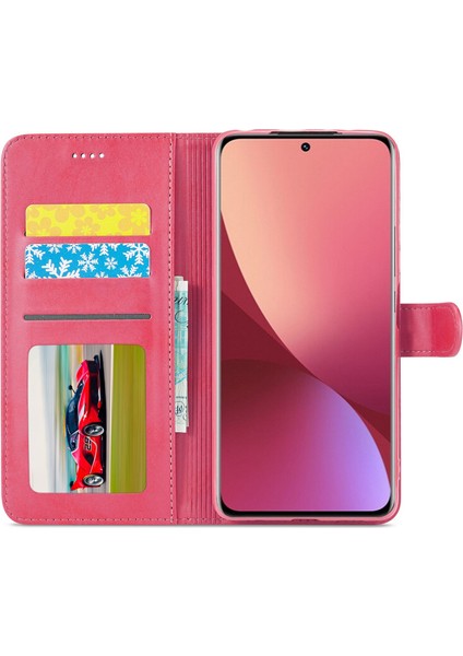 Xiaomi Için 12 Lite Pu Deri Cüzdan Kasası Şok Emici Standı Koruyucu Telefon Kapak-Kırmızısı (Yurt Dışından) fiyatları