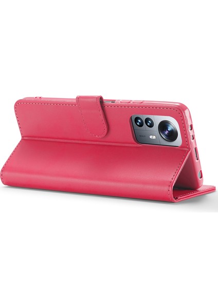 Xiaomi Için 12 Lite Pu Deri Cüzdan Kasası Şok Emici Standı Koruyucu Telefon Kapak-Kırmızısı (Yurt Dışından) fırsatları