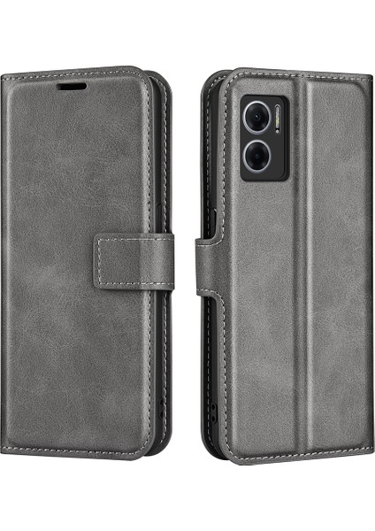 Xiaomi Için Redmi Note 11E 5g/redmi 10 5g/redmi 10 Prime+ 5g Dokulu Pu Deri Kapak Standı Özellik Manyetik Kapatma Şok Geçirmez Flip Cüzdan Case-Grey (Yurt Dışından)
