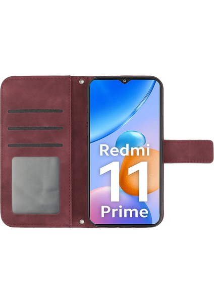 Xiaomi Redmi Için 11 Prime 4g HT04 Ayçiçeği Baskalı Flip Shell, Pu Deri Cüzdan Kılıfı Stand Stand Fonksiyon Cilt Dokun (Yurt Dışından)