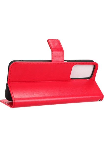 Pu Deri Cüzdan Xiaomi Redmi Için Manyetik Telefon Kılıfı 11 Prime 4g, Çılgın At Doku Standı Özellik Kabuk Kapağı Strap-Red ile (Yurt Dışından) indirimleri