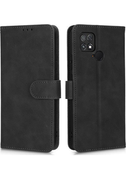 Xiaomi Için Poco C40 4g Pu Deri Deri Touch Duygu Stand Telefon Kılıfı Folio Flip Cüzdan Manyetik Toka Kapak Black (Yurt Dışından)