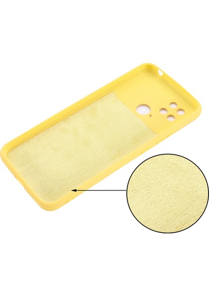 Xiaomi Poco C40 4g Için Sıvı Silikon Telefon Kılıfı, Yumuşak Fiber Astar Strap-Sarı (Yurt Dışından)