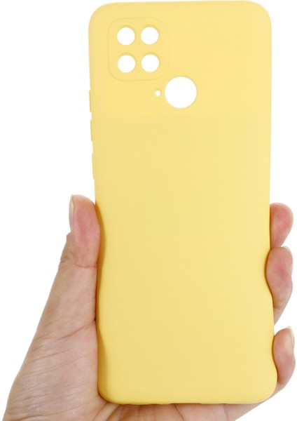 Xiaomi Poco C40 4g Için Sıvı Silikon Telefon Kılıfı, Yumuşak Fiber Astar Strap-Sarı (Yurt Dışından)