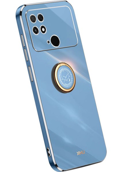 Xiaomi Poco C40 4g Için Xinli Elektrapılaşma Telefon Kılıfı, Kickstand-Mavi ile Çarpışmaya Dayanıklı Tpu Kapağı (Yurt Dışından)