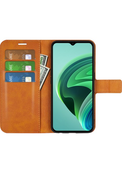 Xiaomi Için Redmi Note 11E 5g/redmi 10 5g/redmi 10 Prime+ 5g Dokulu Pu Deri Kapak Standı Özellik Manyetik Kapatma Şok Geçirmez Flip Cüzdan Kılıf Sarı (Yurt Dışından)