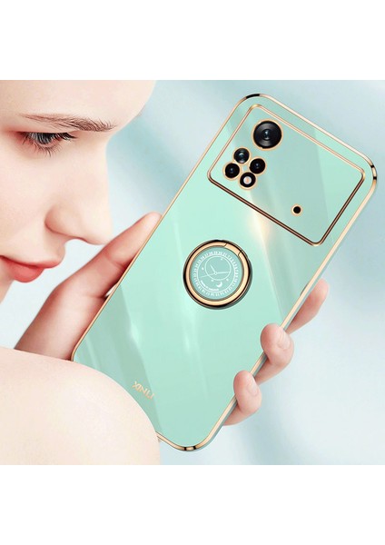 Xiaomi Poco X4 Pro 5g Için Xinli Elektraplatma Telefon Kılıfı, Kickstand-Black ile Esnek Tpu Arka Kapak (Yurt Dışından) modelleri