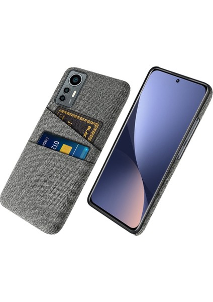 Xiaomi Için 12 Lite 5g Ultra Ince Kumaş Doku Çift Kart Yuvası ile Çizgiye Dayanıklı Telefon Kılıfı Giyim Dayanıklı Telefon Kabuk Grey (Yurt Dışından)