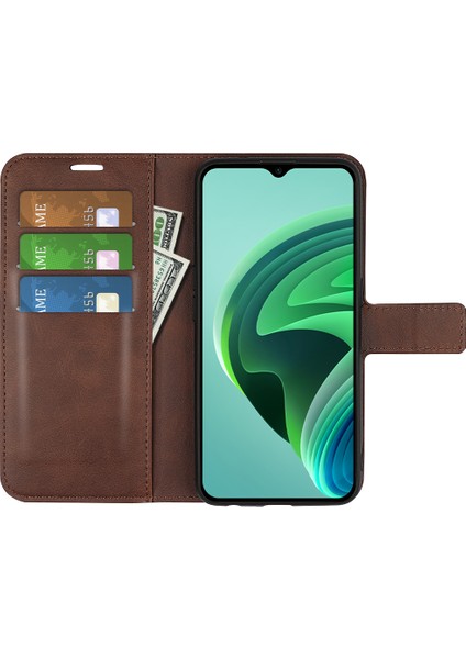 Xiaomi Için Redmi Note 11E 5g/redmi 10 5g/redmi 10 Prime+ 5g Dokulu Pu Deri Kapak Standı Özellik Manyetik Kapatma Şok Geçirmez Flip Cüzdan Korsa-Kahverengi (Yurt Dışından)