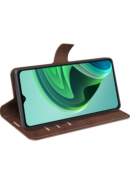 Xiaomi Için Redmi Note 11E 5g/redmi 10 5g/redmi 10 Prime+ 5g Dokulu Pu Deri Kapak Standı Özellik Manyetik Kapatma Şok Geçirmez Flip Cüzdan Korsa-Kahverengi (Yurt Dışından)