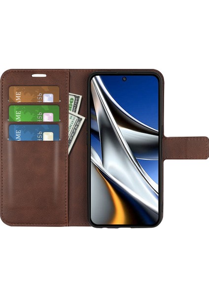 Folio Flip Deri Kılıfı Xiaomi Poco X4 Pro 5g, Stand Cüzdan-Kahverengi ile Manyetik Toka Telefon Kabuğu Kapağı (Yurt Dışından) fiyatları