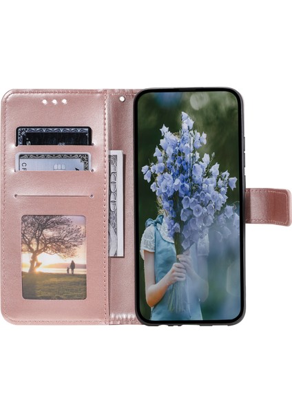 Xiaomi Poco M5 4g Için Tpu+Pu Deri Telefon Kılıfı, Cüzdan Stand Baskılı Mandala Çiçek Desen Telefon Kapağı Strap-Rose Gold ile (Yurt Dışından)