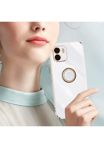 Xiaomi Redmi A1 4g/a2 4g Için Xinli Kickstand Telefon Kılıfı, Elektrokaplama Altın Kenar Tpu Telefon Kapağı Halka Tutucu-Mor ile (Yurt Dışından) fırsatları