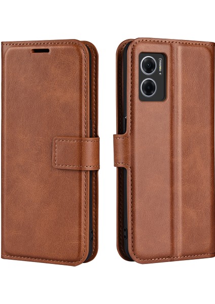 Xiaomi Için Redmi Note 11E 5g/redmi 10 5g/redmi 10 Prime+ 5g Dokulu Pu Deri Kapak Standı Özellik Manyetik Kapatma Şok Geçirmez Flip Cüzdan Kılıf Işık Kahverengi (Yurt Dışından)