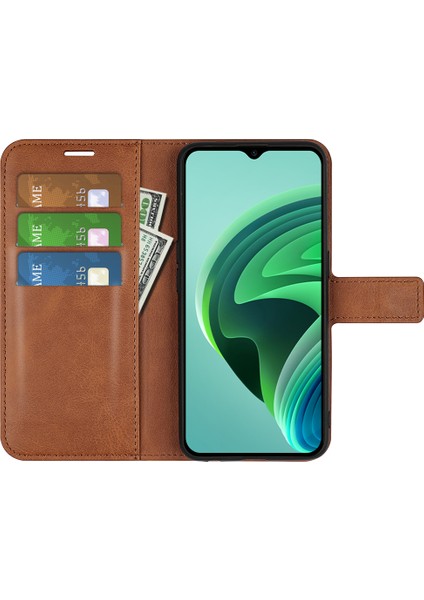 Xiaomi Için Redmi Note 11E 5g/redmi 10 5g/redmi 10 Prime+ 5g Dokulu Pu Deri Kapak Standı Özellik Manyetik Kapatma Şok Geçirmez Flip Cüzdan Kılıf Işık Kahverengi (Yurt Dışından)