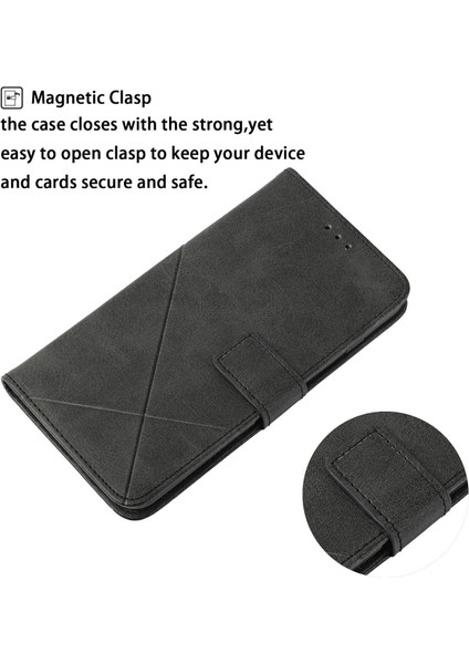 Xiaomi 12T 5G/12T Pro 5g/redmi K50 Ultra 5g Düz Renk Çizgisi Baskı Pu Deri Telefon Kabuğu, Cüzdan Stand Şok Geçirmez Manyetik Toka Telefon Kılıfı Black (Yurt Dışından) fiyatları