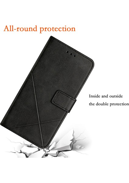 Xiaomi 12T 5G/12T Pro 5g/redmi K50 Ultra 5g Düz Renk Çizgisi Baskı Pu Deri Telefon Kabuğu, Cüzdan Stand Şok Geçirmez Manyetik Toka Telefon Kılıfı Black (Yurt Dışından) indirimleri