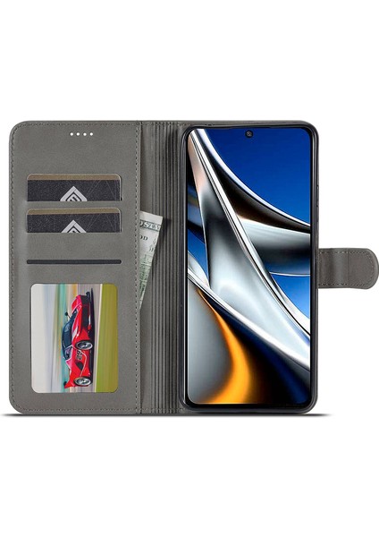 Xiaomi Için Poco M4 Pro 4g Iyi Korumalı Dokulu Pu Deri Flip Folio Stand Cüzdan Kasa Telefon Kılıfı Kapak Grey (Yurt Dışından) fiyatları
