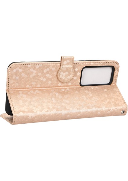 Xiaomi 12T Pro 5g Dot Desen Için Baskılı Pu Deri Telefon Kılıfı Stand Cüzdan Manyetik Damla Damlı Flip Folio Telefon Kapağı Strap-Rose Altın (Yurt Dışından)