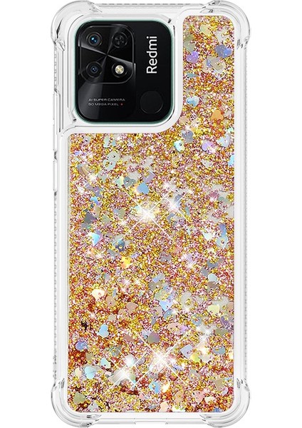 Xiaomi Redmi Için 10C Sıvı Quicksans ve Scratch-Dirençli Sequins Tpu Koruyucu Telefon Koruma Alanı/kalpler (Yurt Dışından) modelleri