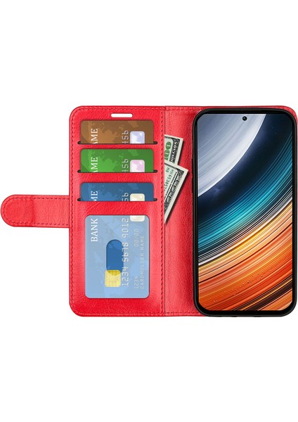 Xiaomi Için Poco F4 5g/redmi K40S 5g Şok Geçirmez Folio Flip Telefon Kılıfı Pu Deride Dirençli Çılgın At Doku Cüzdan Iyi Koruma Kapak-Kırmızı (Yurt Dışından) fiyatları