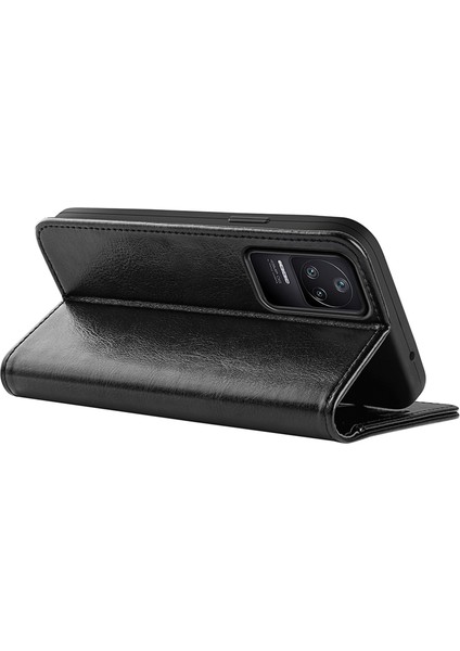 Xiaomi Için Poco F4 5g/redmi K40S 5g Şok Geçirmez Folio Flip Telefon Kılıfı Pu Deride Dirençli Çılgın At Doku Cüzdan Stand Iyi Koruma Kapak Black (Yurt Dışından) fırsatları