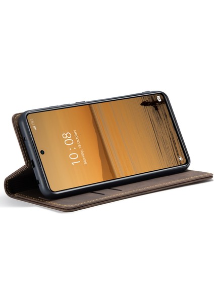 Xiaomi Için 12 Lite 5g Pu Deri Cüzdan Kılıfı Manyetik Otomatik Absorbed Stand Telefon Case-Coffee (Yurt Dışından) modelleri