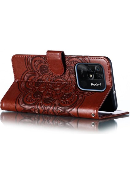 Xiaomi Redmi 10C 4g Pu Deri Cüzdan Stand Kılıfı Mandala Çiçek Telefon Kapak Kahverengi (Yurt Dışından) indirimleri
