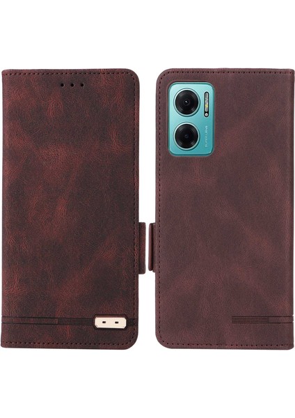 Xiaomi Için Redmi 10 5g/redmi 10 Prime+ 5g/redmi Not 11E 5g Donanım Dekoru Deri Telefon Kılıfı Çift Manyetik Toka Koruyucu Stand Flip Cüzdan Kapak Kavurdu (Yurt Dışından)