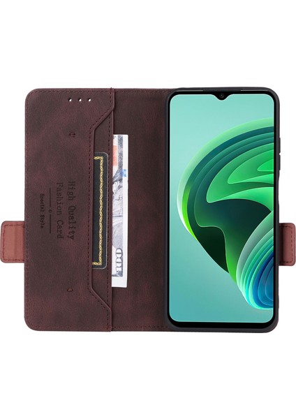 Xiaomi Için Redmi 10 5g/redmi 10 Prime+ 5g/redmi Not 11E 5g Donanım Dekoru Deri Telefon Kılıfı Çift Manyetik Toka Koruyucu Stand Flip Cüzdan Kapak Kavurdu (Yurt Dışından)