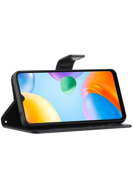 Xiaomi Redmi Için 10C Stand Pu Deri Kılıf Baskılı Baykuş Ağacı Desen Cüzdan Kapağı Strap-Black (Yurt Dışından) fiyatları