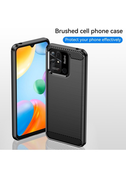 Xiaomi Redmi Için 10C Karbon Fiber Doku Fırçalanmış Yüzey 1.8mm Tpu Arka Kapak Cep Telefonu Kasası-Siyah (Yurt Dışından) fiyatları