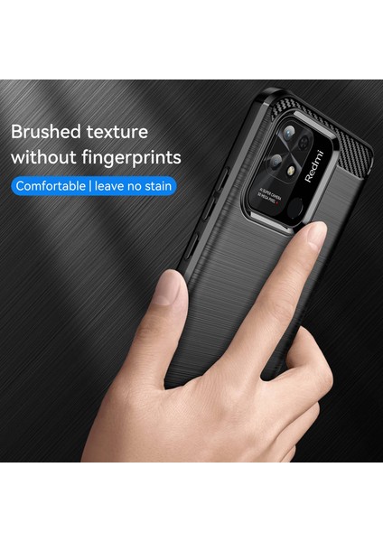 Xiaomi Redmi Için 10C Karbon Fiber Doku Fırçalanmış Yüzey 1.8mm Tpu Arka Kapak Cep Telefonu Kasası-Siyah (Yurt Dışından) fırsatları