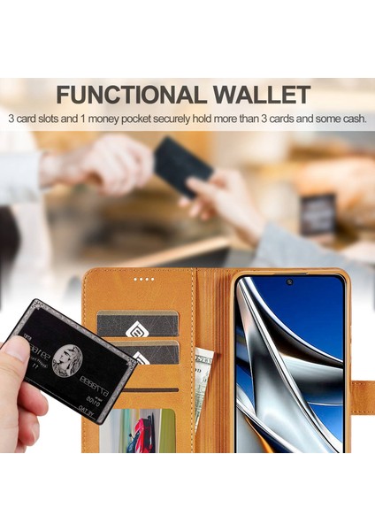 Xiaomi Için Poco M4 Pro 4g Iyi Korumalı Dokulu Pu Deri Flip Folio Stand Cüzdan Kılıf Kılıfı Telefon Kılıfı Kapak Işık Kahverengi (Yurt Dışından) fırsatları