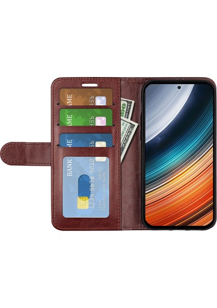 Xiaomi Için Poco F4 5g/redmi K40S 5g Şok Geçirmez Folio Flip Telefon Kılıfı Pu Deride Dirençli Çılgın At Doku Cüzdan Iyi Koruma Kapak Kahverengi (Yurt Dışından) fiyatları