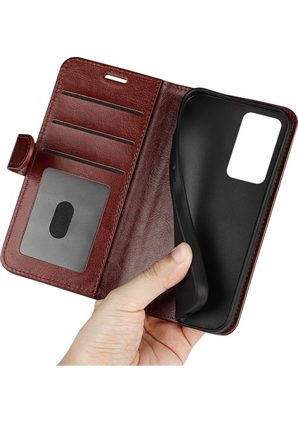 Xiaomi Için Poco F4 5g/redmi K40S 5g Şok Geçirmez Folio Flip Telefon Kılıfı Pu Deride Dirençli Çılgın At Doku Cüzdan Iyi Koruma Kapak Kahverengi (Yurt Dışından) fırsatları