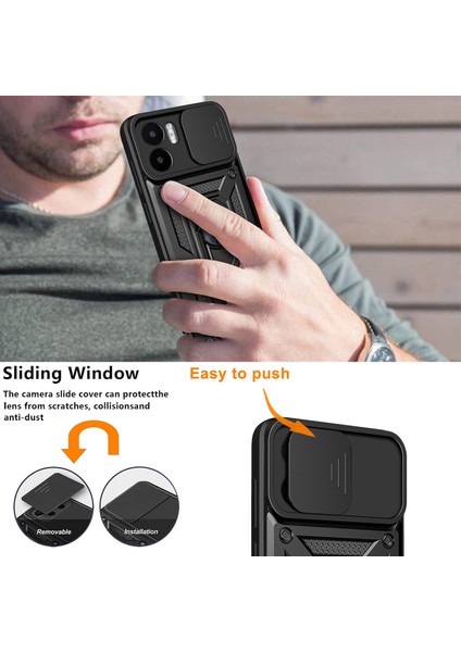 Xiaomi Redmi A1 4g/a2 4g Kickstand Pc+Tpu Hibrid Kapak Slayt Kamera Koruması Anti-Çizelge Anti Tele Kılıf Yeşili (Yurt Dışından) fırsatları
