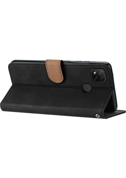 Xiaomi Için Redmi 10A Baskılı Kelebek Telefon Kılıfı Deri Deri Cüzdan Flip Stand Telefon Kapak Black (Yurt Dışından)
