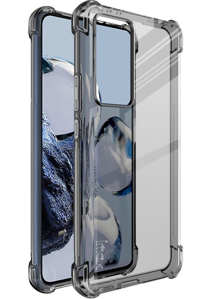 Xiaomi 12T Pro 5g Yumuşak Tpu Net Şok Geçirmez Kapak Dört Köşe Hava Yastığı Anti-Drop Case-Transparent Siyah (Yurt Dışından)