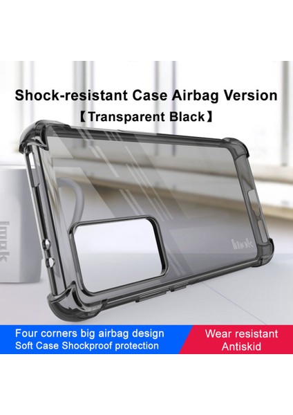 Xiaomi 12T Pro 5g Yumuşak Tpu Net Şok Geçirmez Kapak Dört Köşe Hava Yastığı Anti-Drop Case-Transparent Siyah (Yurt Dışından)
