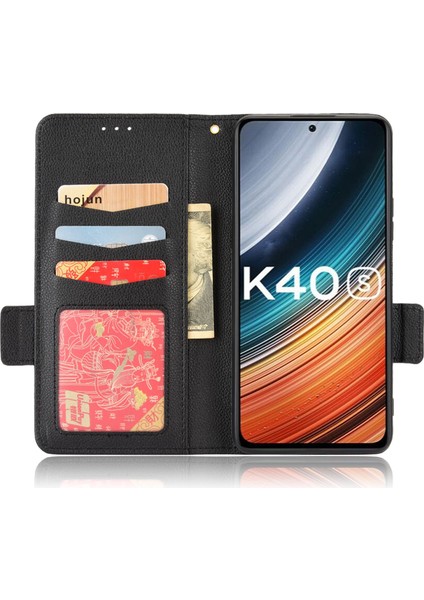 Xiaomi Için Poco F4 5g/redmi K40S 5g Pu Deri Şok Emilim Litchi Doku Telefon Kılıfı Stand Cüzdan Manyetik Toka Kapak Black (Yurt Dışından) modelleri