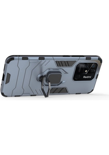 Xiaomi Redmi 10C Için Ring Tutucu Kickstand Telefon Kılıfı, Yumuşak Tpu+Sabit Pc Damla Geçirmez Koruyucu Kapak-Mavi (Yurt Dışından) fırsatları